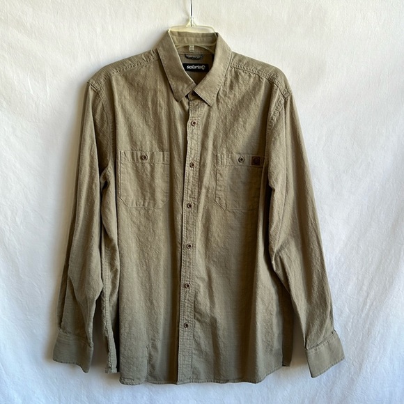 Solaris celery green button down shirt, size L - Picture 1 of 10
